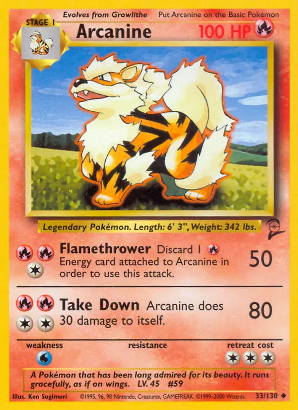 Arcanine 33 · Base Set 2