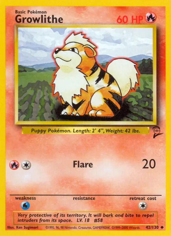 Growlithe 42 · Base Set 2