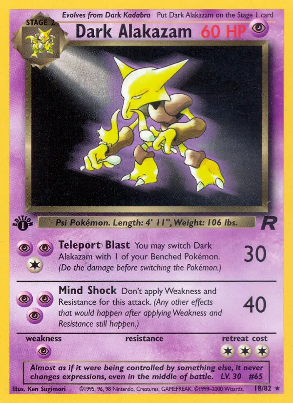 Dark Alakazam 18 · Team Rocket