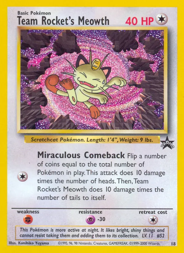 Team Rocket's Meowth 18 · Wizards Black Star Promos