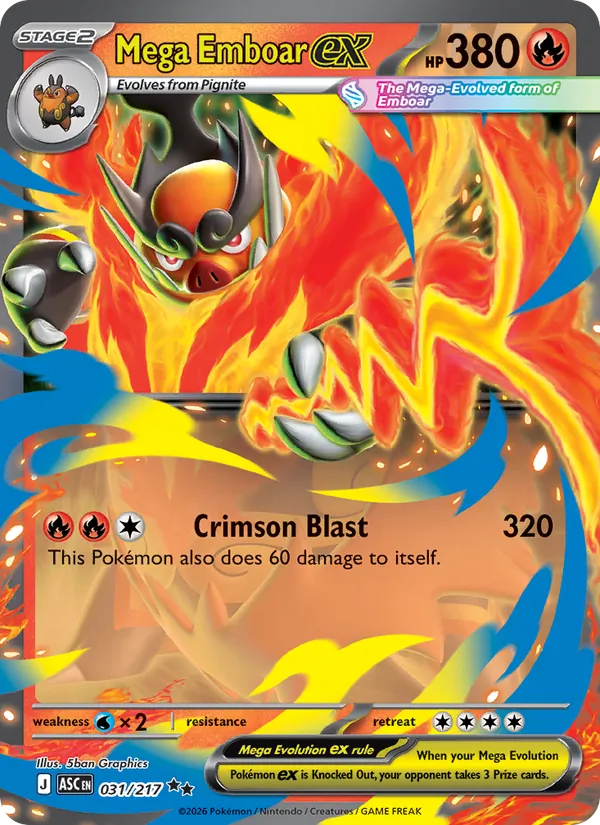 Mega Emboar ex 031 · Ascended Heroes