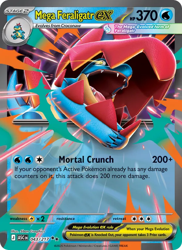 Mega Feraligatr ex 043 · Ascended Heroes