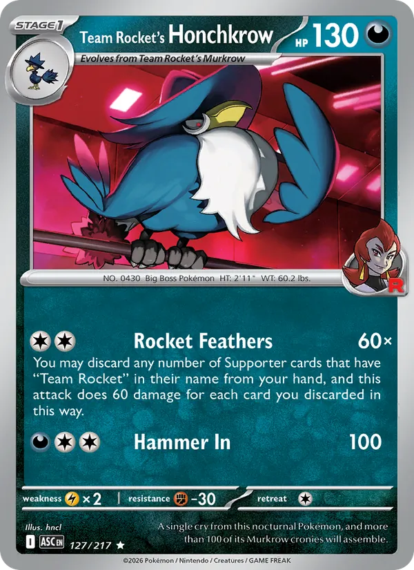 Team Rocket's Honchkrow 127 · Ascended Heroes