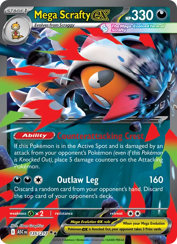 Mega Scrafty ex 135 · Ascended Heroes