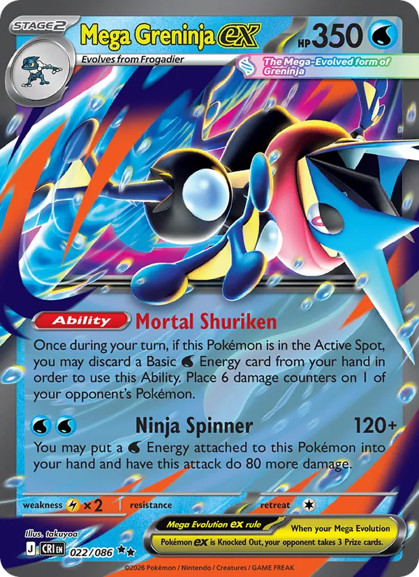 Mega Greninja ex 022 · Chaos Rising