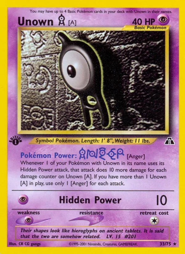 Unown [A] 33 · Neo Discovery