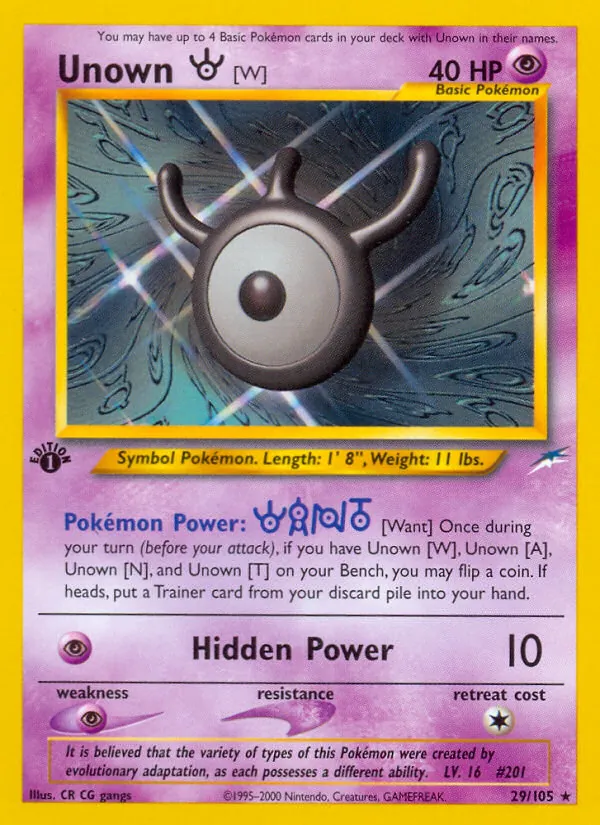 Unown [W] 29 · Neo Destiny