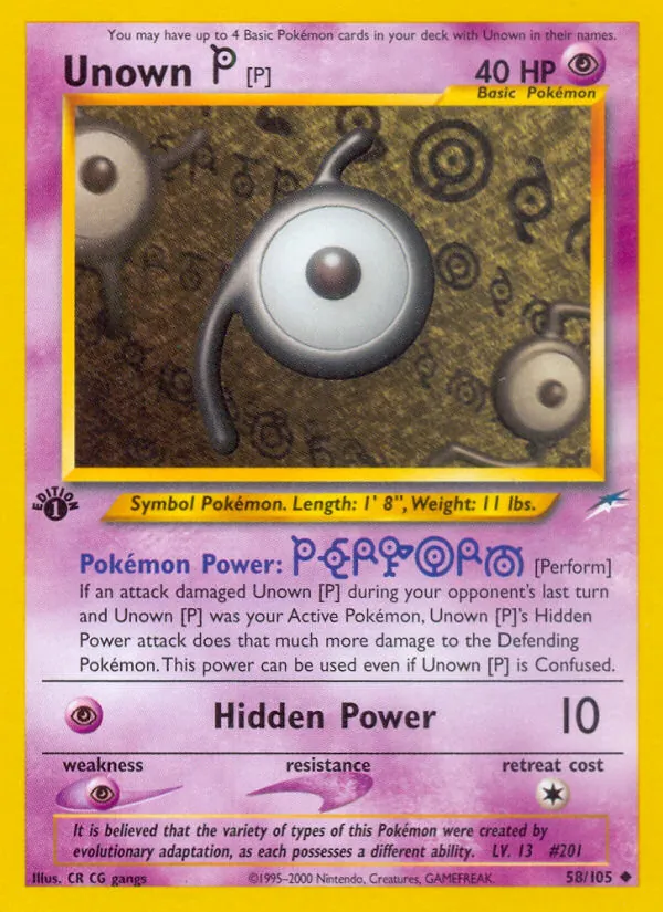 Unown [P] 58 · Neo Destiny