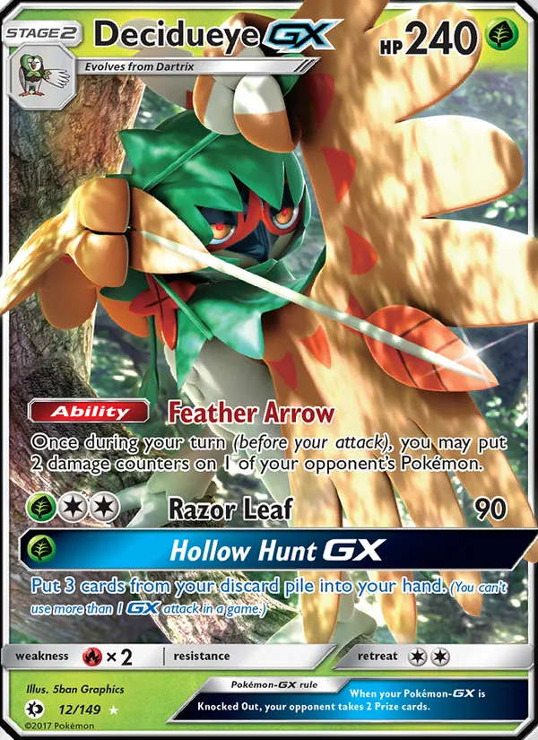 Decidueye GX 12 · Sun & Moon