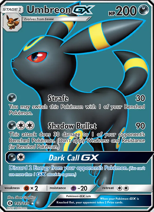 Umbreon GX 142 · Sun & Moon