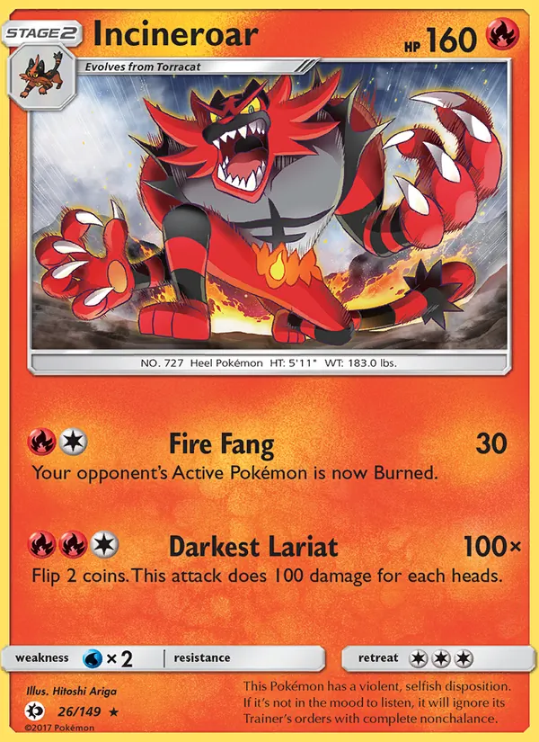 Incineroar 26 · Sun & Moon
