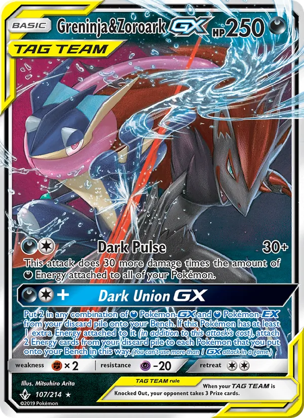 Greninja & Zoroark GX 107 · Unbroken Bonds