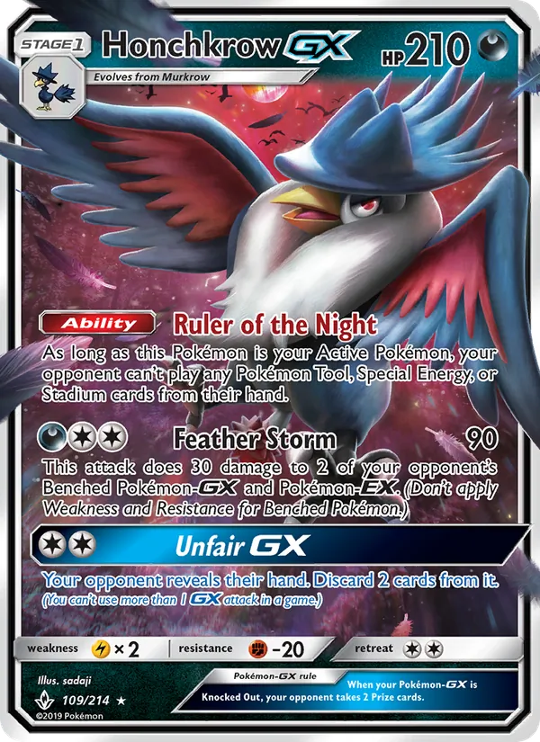 Honchkrow GX 109 · Unbroken Bonds