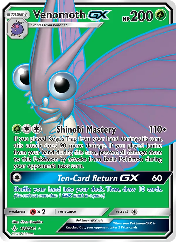Venomoth GX 193 · Unbroken Bonds