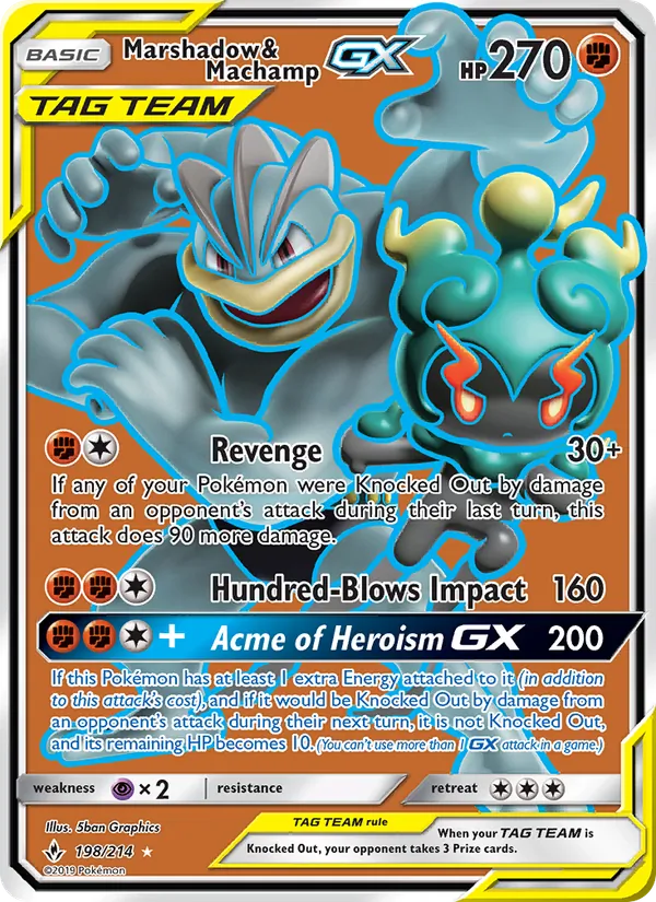 Marshadow & Machamp GX 198 · Unbroken Bonds