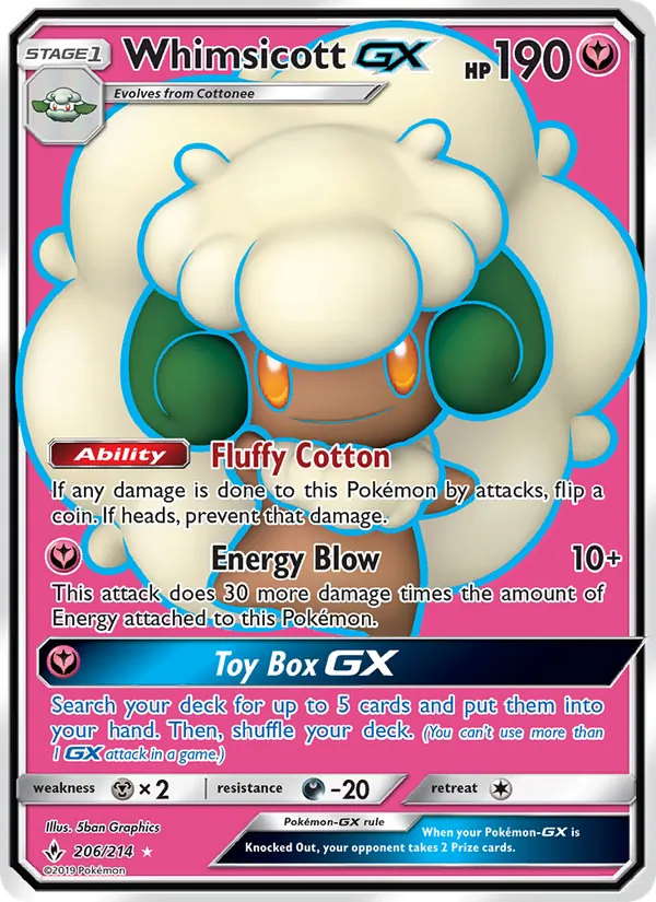 Whimsicott GX 206 · Unbroken Bonds