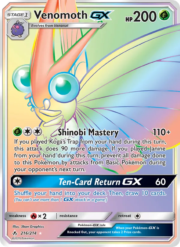 Venomoth GX 216 · Unbroken Bonds