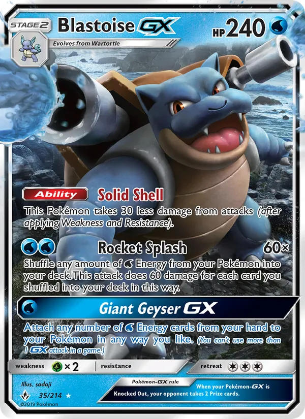 Blastoise GX 35 · Unbroken Bonds