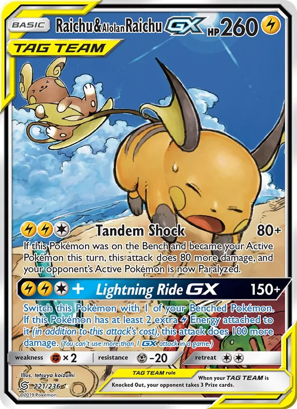 Raichu & Alolan Raichu GX 221 · Unified Minds