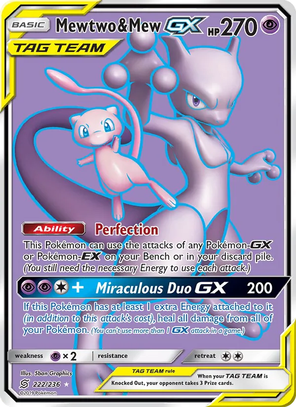 Mewtwo & Mew GX 222 · Unified Minds