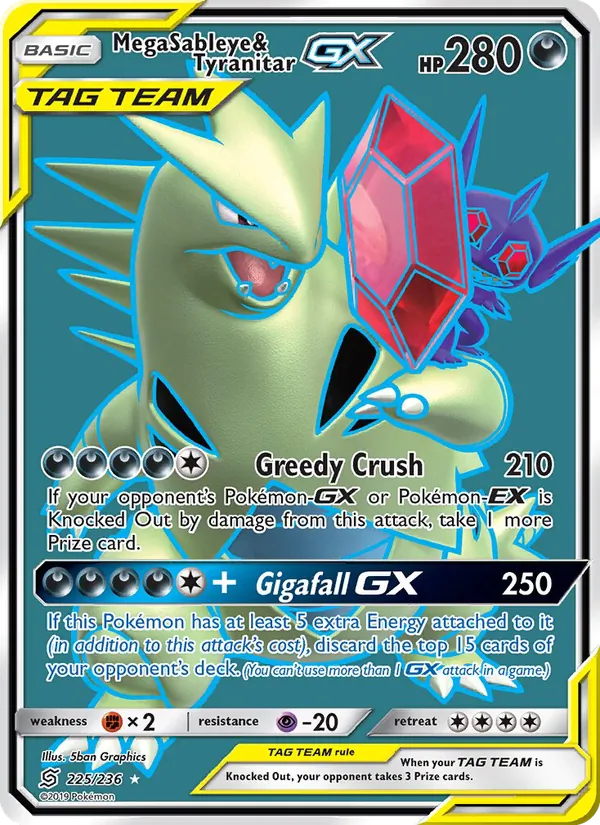 Mega Sableye & Tyranitar GX 225 · Unified Minds