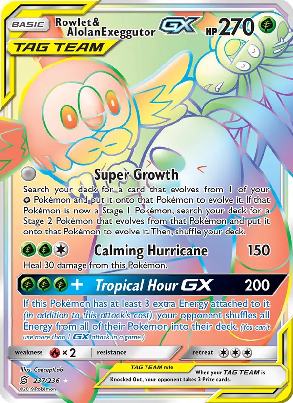 Rowlet & Alolan Exeggutor GX 237 · Unified Minds