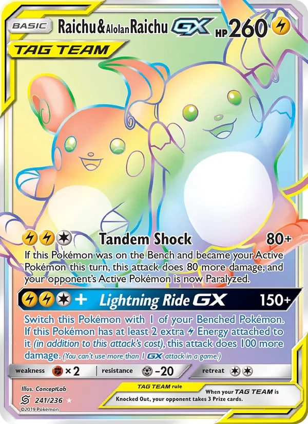 Raichu & Alolan Raichu GX 241 · Unified Minds