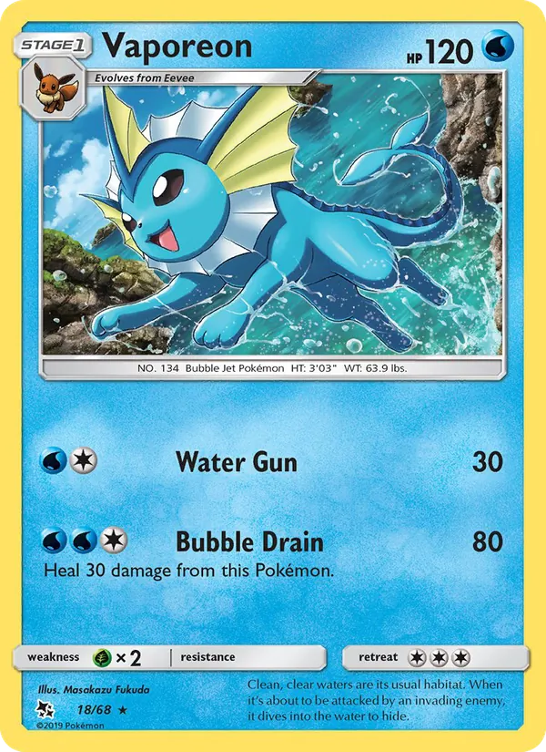 Vaporeon 18 · Hidden Fates