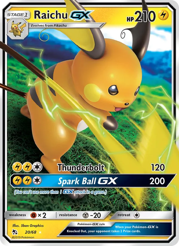Raichu GX 20 · Hidden Fates