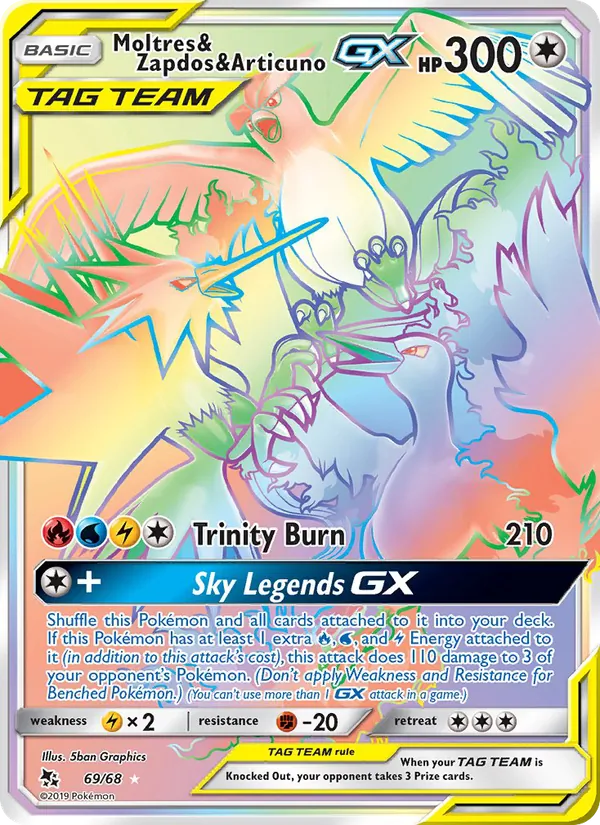 Moltres & Zapdos & Articuno GX 69 · Hidden Fates