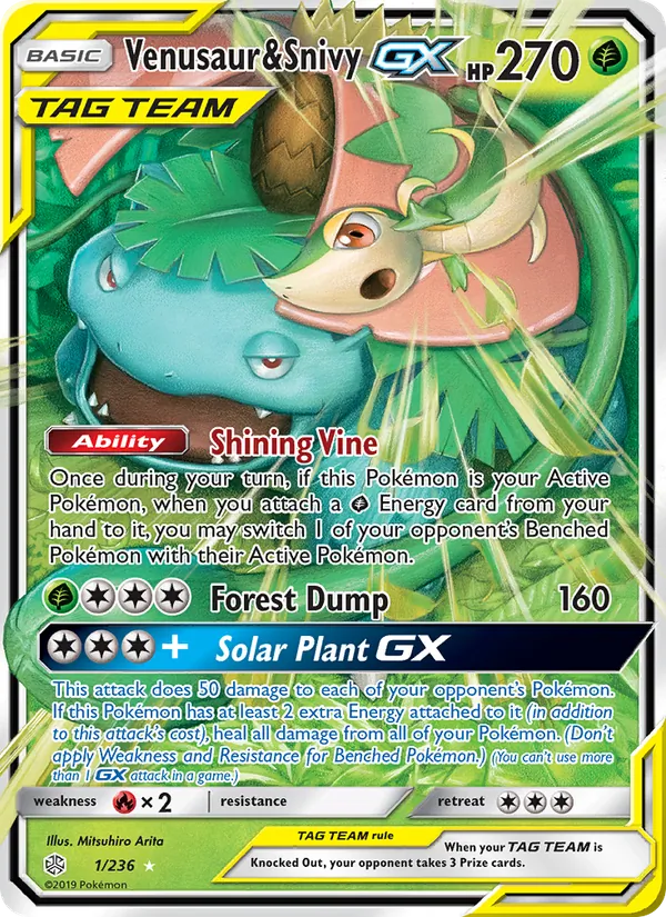 Venusaur & Snivy GX 1 · Cosmic Eclipse