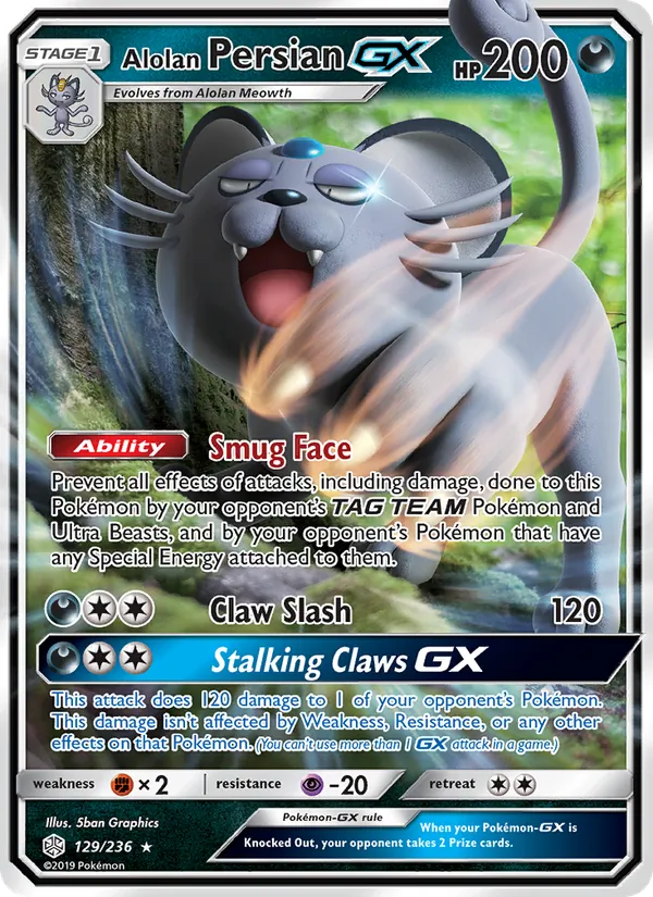 Alolan Persian GX 129 · Cosmic Eclipse