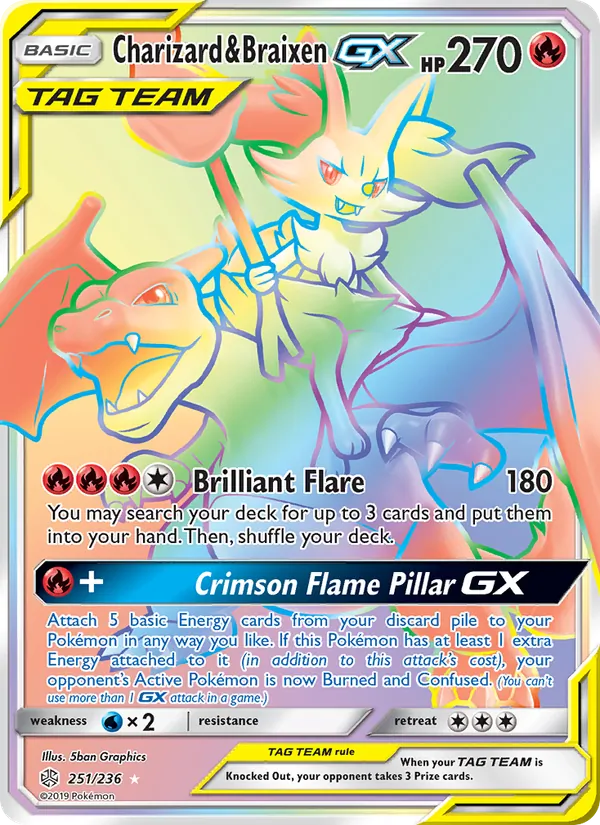 Charizard & Braixen GX 251 · Cosmic Eclipse