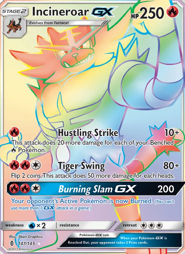 Incineroar GX 147 · Guardians Rising