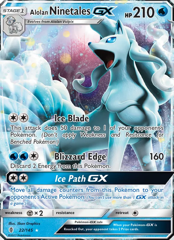 Alolan Ninetales GX 22 · Guardians Rising