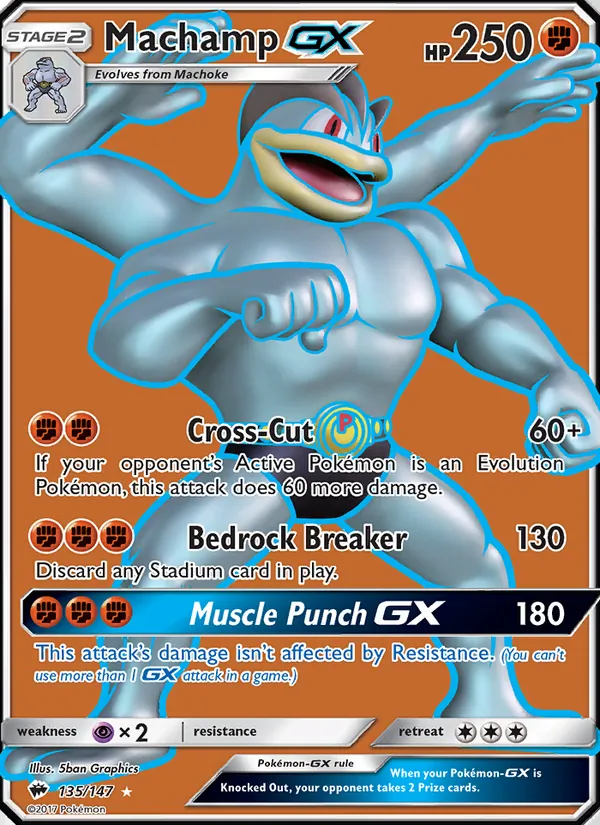 Machamp GX 135 · Burning Shadows