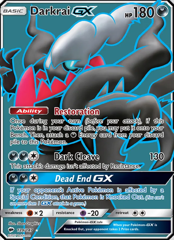 Darkrai GX 139 · Burning Shadows