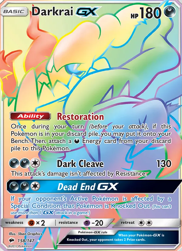 Darkrai GX 158 · Burning Shadows