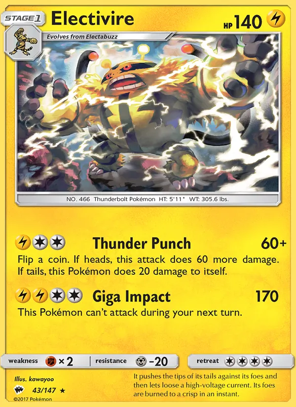 Electivire 43 · Burning Shadows