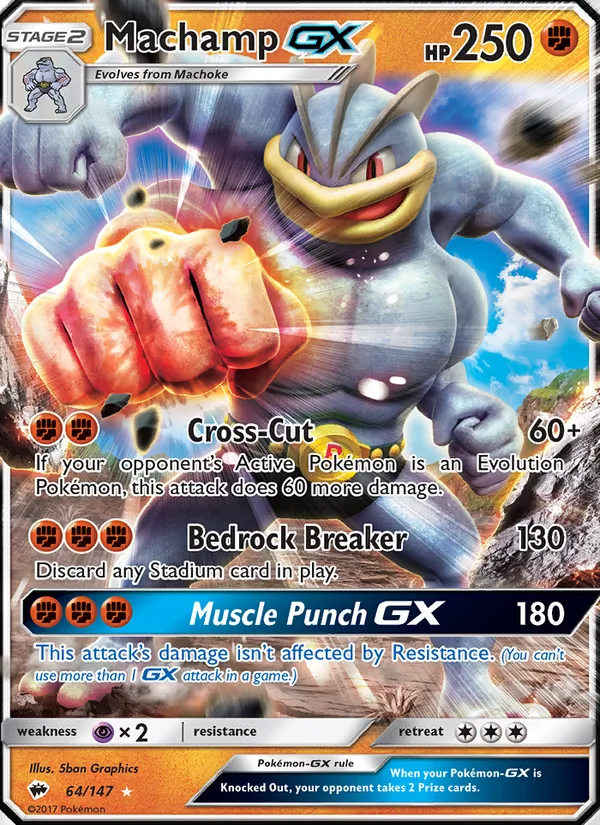 Machamp GX 64 · Burning Shadows