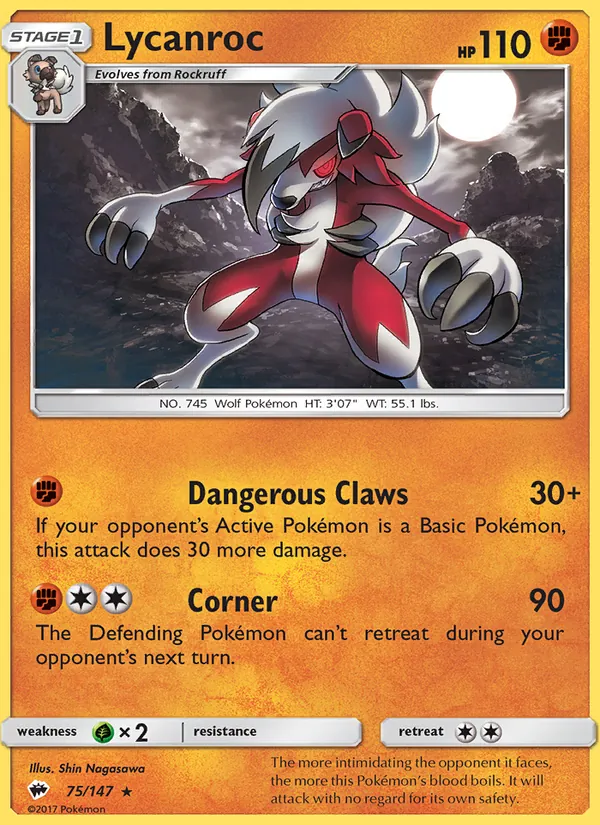 Lycanroc 75 · Burning Shadows