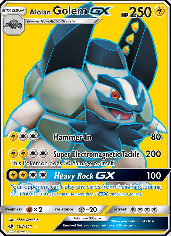 Alolan Golem GX 102 · Crimson Invasion