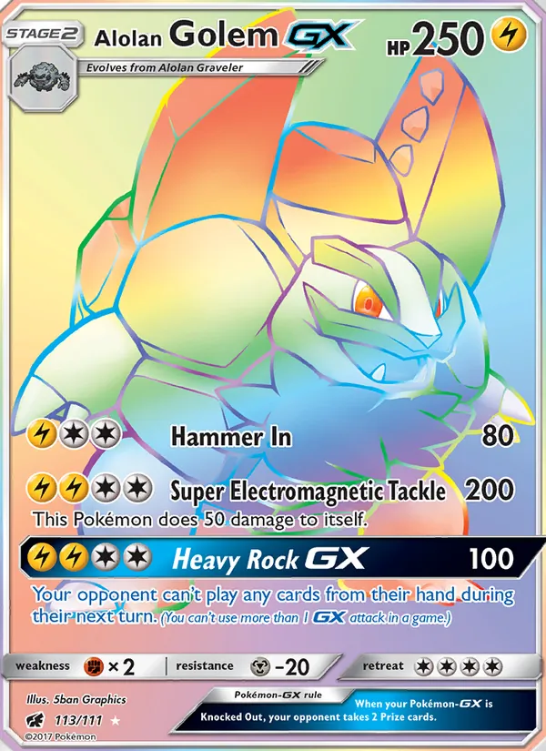 Alolan Golem GX 113 · Crimson Invasion