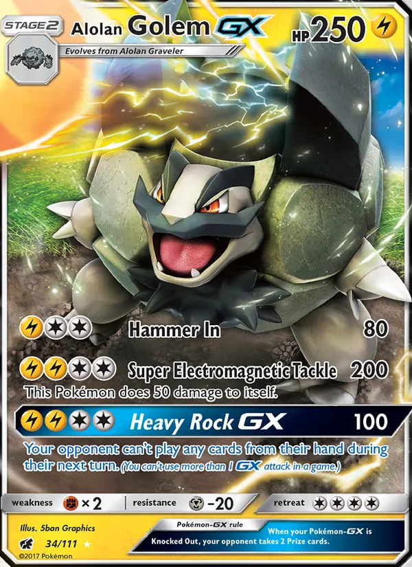 Alolan Golem GX 34 · Crimson Invasion