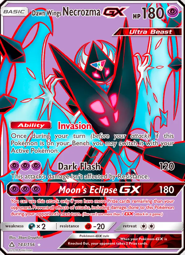 Dawn Wings Necrozma GX 143 · Ultra Prism