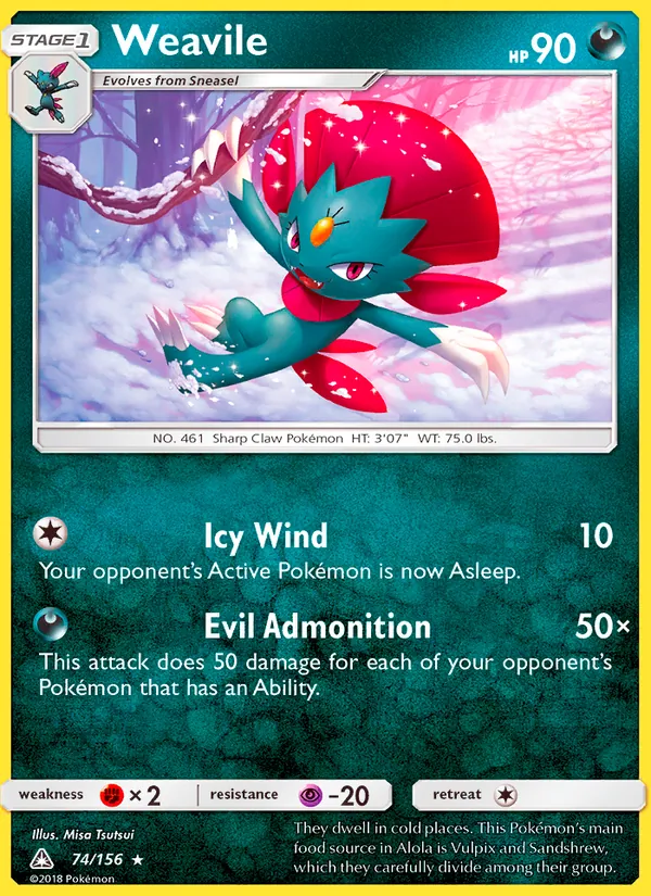 Weavile 74 · Ultra Prism