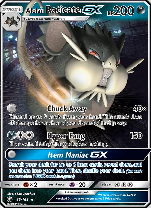 Alolan Raticate GX 85 · Celestial Storm