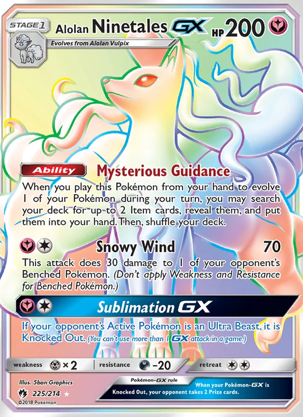 Alolan Ninetales GX 225 · Lost Thunder