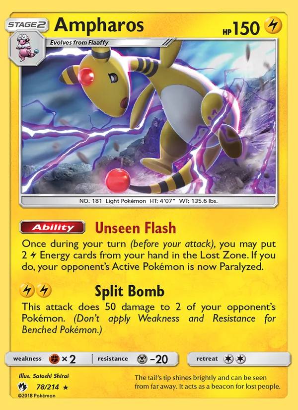 Ampharos 78 · Lost Thunder