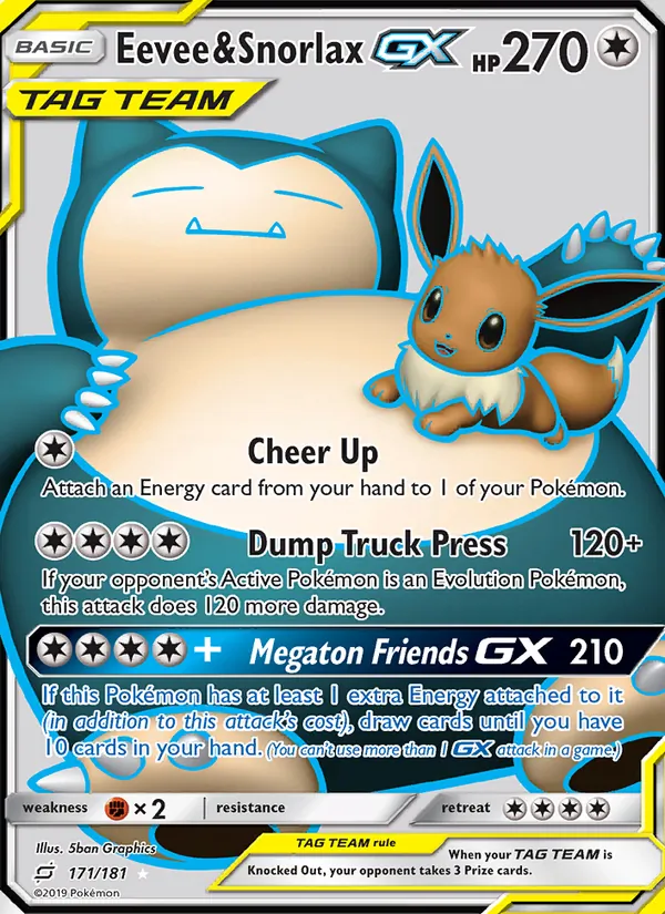 Eevee & Snorlax GX 171 · Team Up